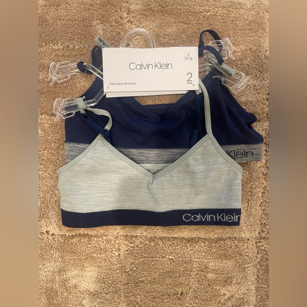 Calvin Klein Girl's 2 Pack Seamless Bralette